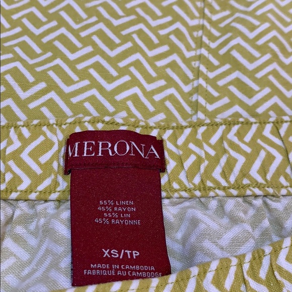 Merona Green Geo Linen Mini Skirt Sz XS. NEW - Picture 7 of 8